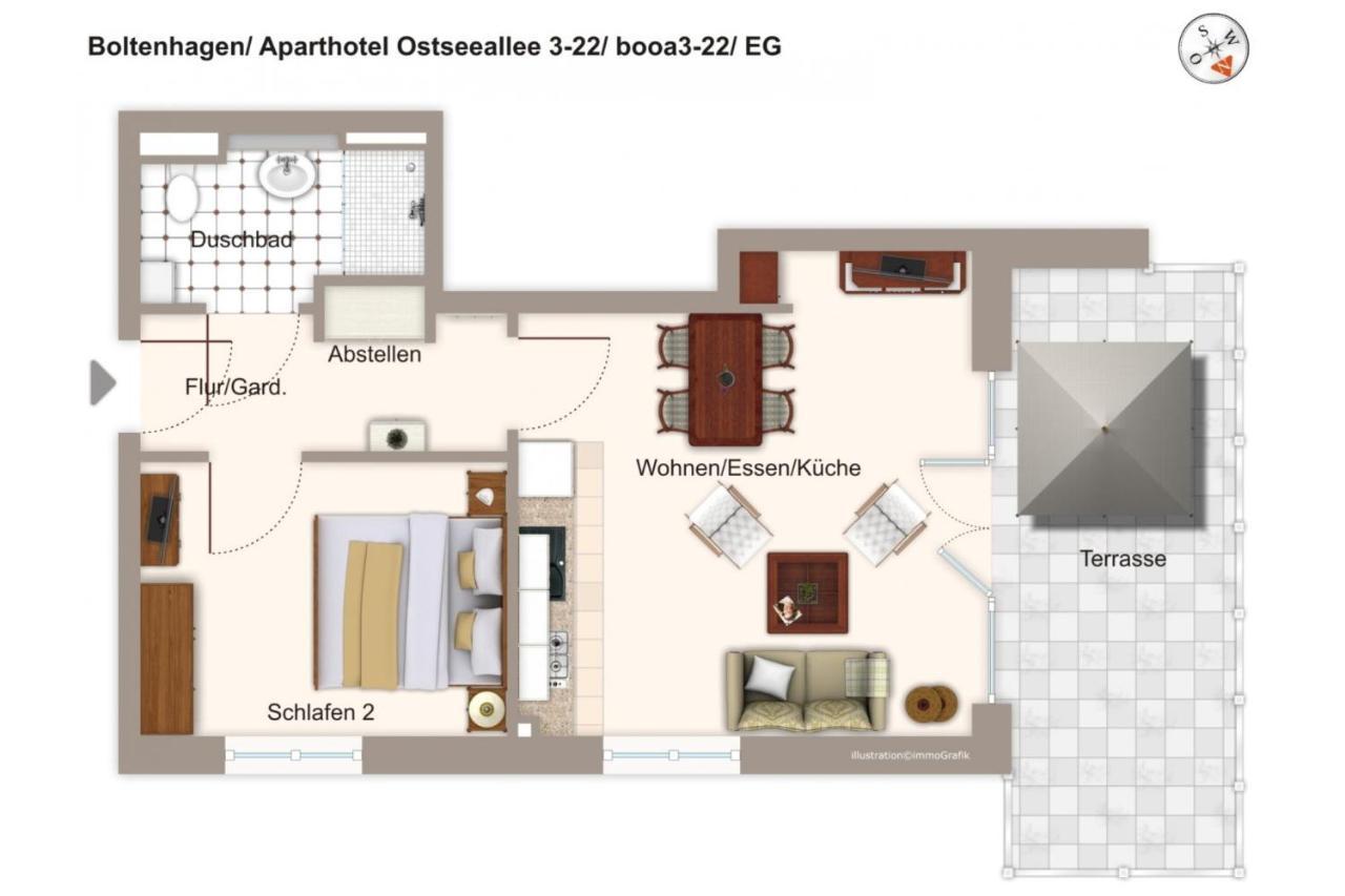 Aparthotel Ostseeallee Aparthotel Ostseeallee 3-22 Boltenhagen  Dış mekan fotoğraf